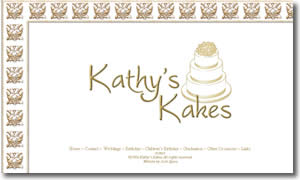 Kathy's Kakes website screen capture