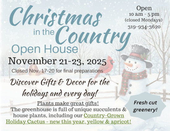 Christmas in the Country Open House - November 21-23