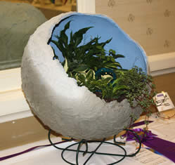 Hollow Sphrer with Mini Hostas