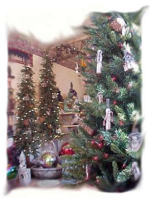 The shop decorated for Christmas